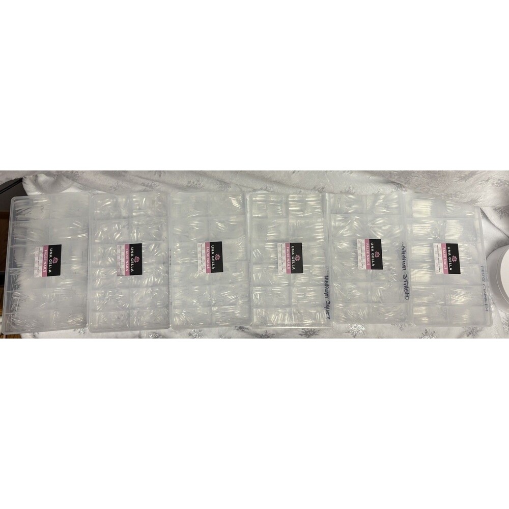Una GELLA Almond Gel Nail Tip Pre-filed Full Cover Press On Nails 6 Style Lot